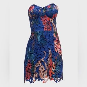 Marchese Notte Floral Print Lace Dress